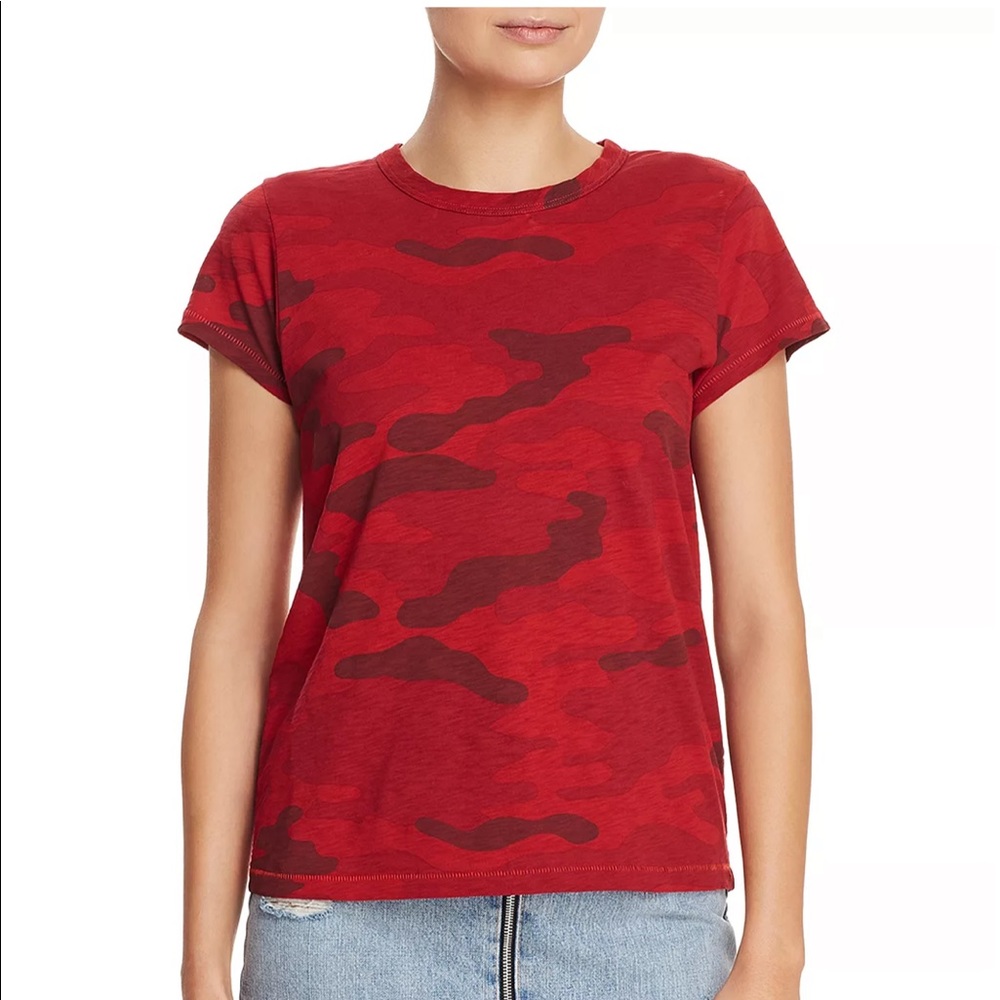 rag & bone Red Camo Short Sleeve Tee